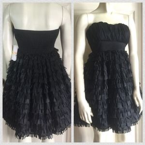 Gianni‎ Bini black fringe cocktail sexy dress 3